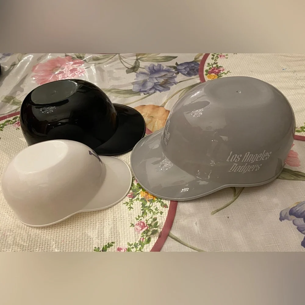 LA Dodgers Memorabilia Party Helmets - Black, White, and Gray
